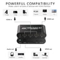 thumbnail image 2 of KIPLINK 3x1 HDMI Switch with Audio Extractor, 4K@30Hz, HDR, 4:4:4, Optical/RCA Audio Out, Remote, 2 of 11