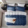 thumbnail image 4 of Virtu 3-Piece Duvet Cover Set, Soft Prewashed Bedding Set California King with Pillow Shams, Navy, 4 of 8