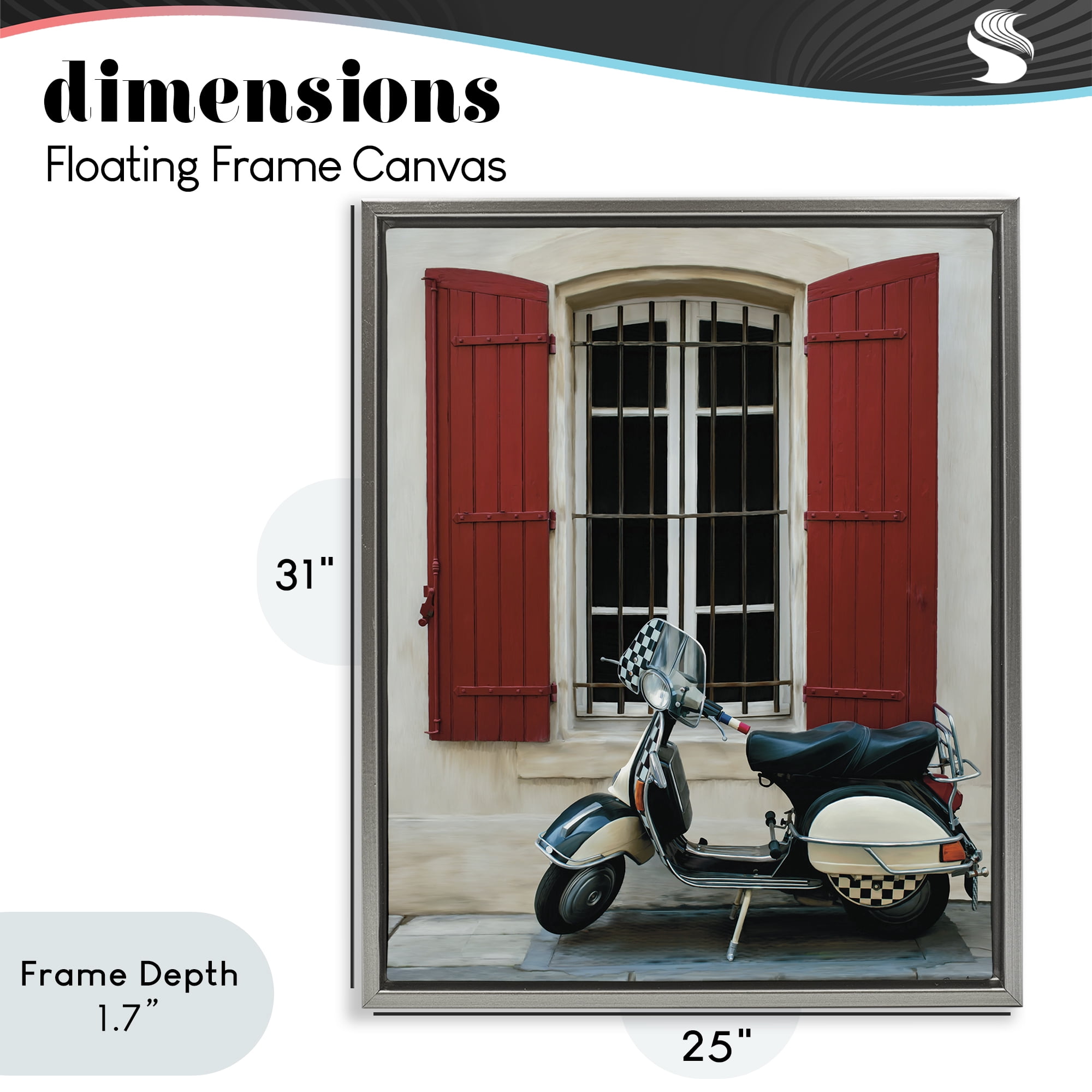 Stupell Industries Two Wheel Dream Gray Framed Floater Canvas Wall Art, design by Renel Peters