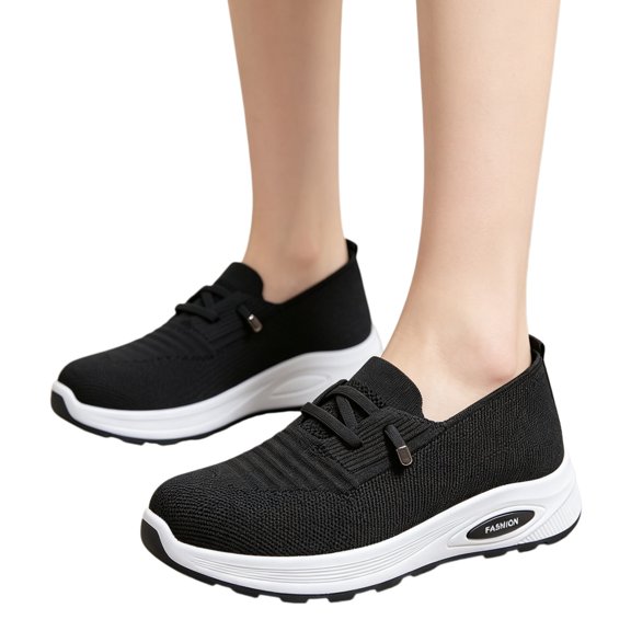 Willtoo Orthopedic Shoes for Women Mesh Breathable Non Slip Sneakers Arch Support Relaxed Walking Shoes Versatile Slip on Lace Up