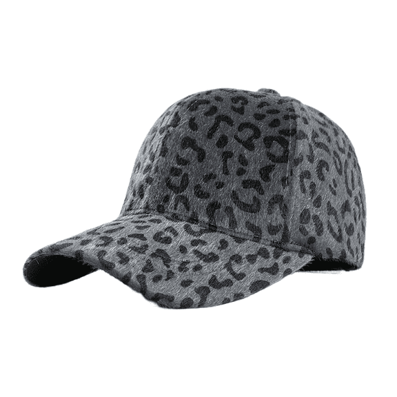 ManxiVoo Fashion Embroidered Baseball Cap with Animal Print Cotton Material Casual Dad Hat for Women Stylish Daily Accessory Grey