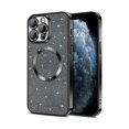 thumbnail image 1 of 0829 pour iPhone 11 Pro Étui Pailletée, Étui de Téléphone Magnétiques Transparentes avec Protecteur d'Objectif de Caméra [Compatible avec MagSafe] Bling Étincelant Plaqué TPU Souple Antichoc pour Femmes Filles, Noir, 1 of 1