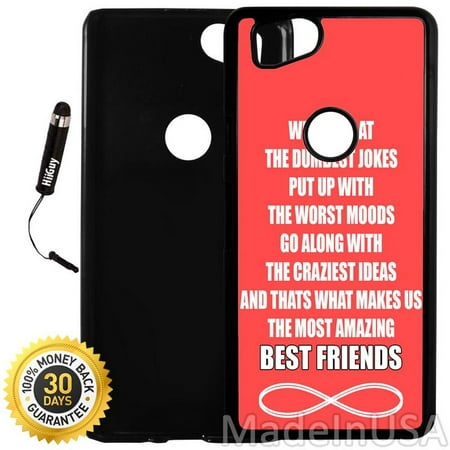 Custom Google Pixel 2 Case (Amazing best friends quote) Plastic Black Cover Ultra Slim | Lightweight | Includes Stylus Pen by (Best Amazing Spider Man Covers)