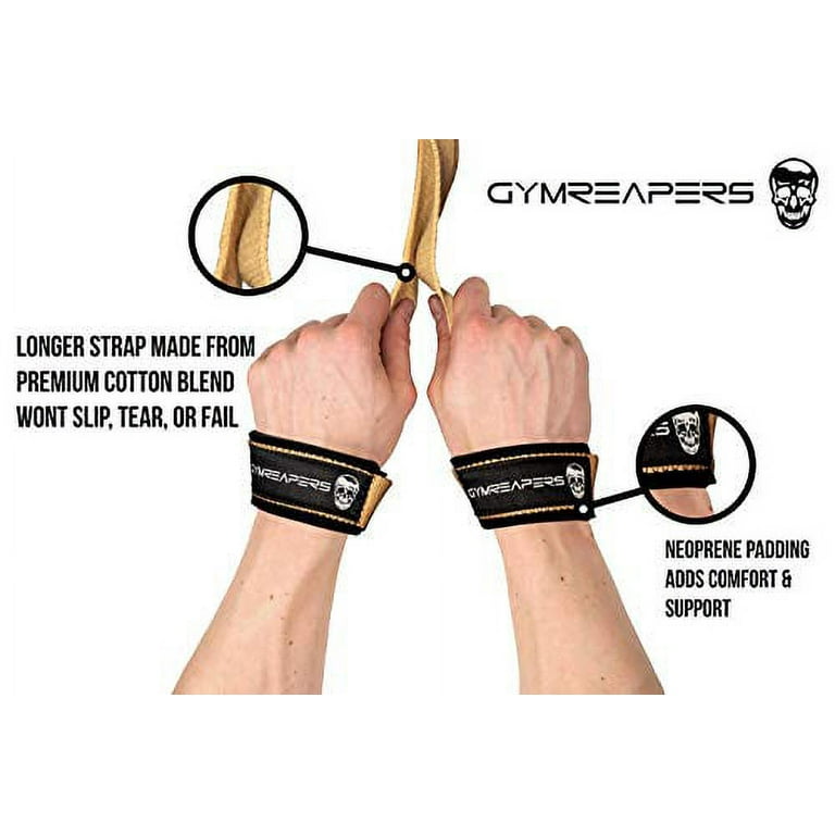 Gymreapers Lifting Wrist Straps for Weightlifting, Bodybuilding,  Powerlifting, Strength Training, & Deadlifts - Padded Neoprene with 18  Cotton (Desert Tan) 