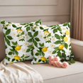 thumbnail image 2 of Lemon Fruit Outdoor Waterproof Pillow Covers, Spring White Flowers Green Leaves Decorative Square Throw Pillowcase Sofa Cushion Sham for Patio/Couch/Chair, 18"x18" 2 Pack, 2 of 8