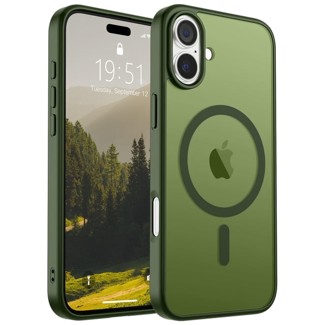 Funda magnética SUPFINE para iPhone 16 con MagSafe Green