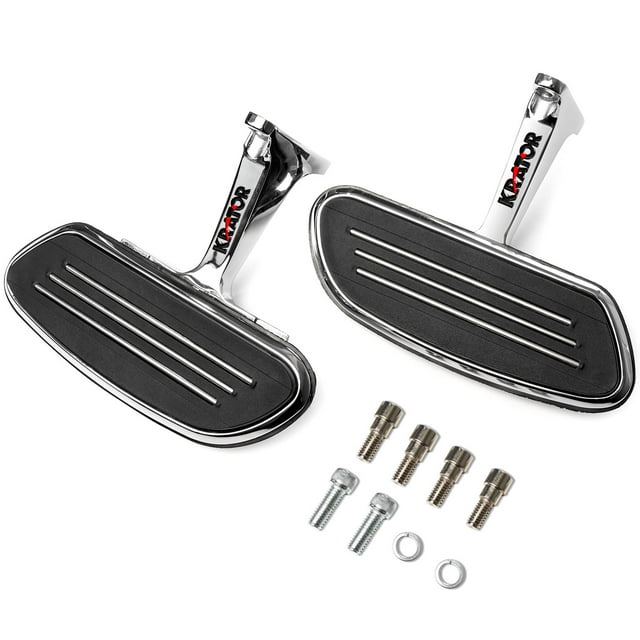 KapscoMoto Chrome Rear Passenger Floorboards Streamliner-Style Flip-Up Footboard Compatible with 1993-2013 Harley Davidson Electra Glide Classic - FLHTC