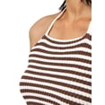 thumbnail image 5 of Qiylii Women Halter Camisole, Sleeveless Striped Print Color Block Crochet Tops, 5 of 8