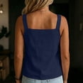 thumbnail image 6 of SwiftWear Women's Square Neck Wide Strap Tank Top Comfy Cotton Linen Blend Summer Casual Sleeveless Top with Button Front Detail, 6 of 7