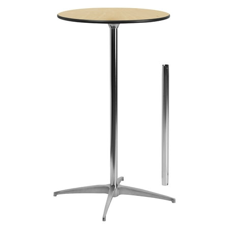 Flash Furniture Round Wood Cocktail Table with 30-Inch and 42-Inch Columns, 24-Inch