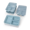 thumbnail image 2 of Mainstays 5-Pack 3-Compartment BPA-Free Plastic Meal Prep Food Storage Containers, 1.2L, Blue Cameo, 2 of 10