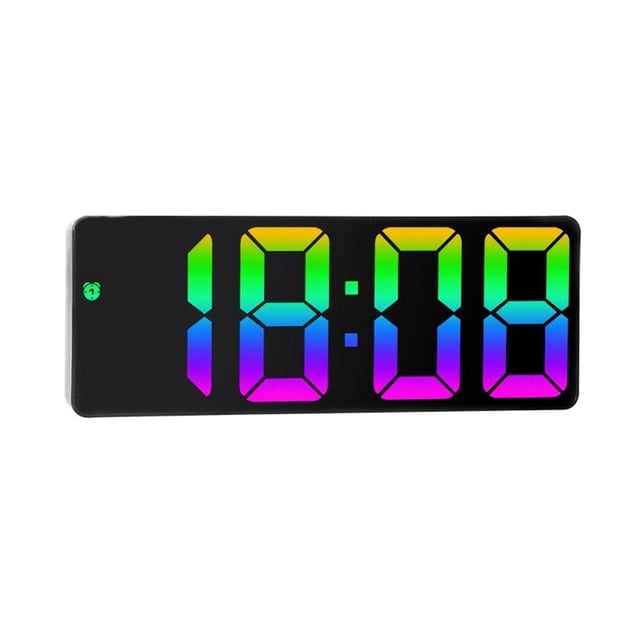 Billuyoard Reloj despertador inteligente con espejo y luz LED, luz colorida, decoración de escritorio para dormitorio única Decoración del hogar Estilo 2