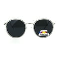 thumbnail image 1 of Polarized Round Womens Mod Elegant Double Rim Retro Sunglasses Clear Silver Black, 1 of 4