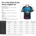 thumbnail image 4 of Fotbe Neon Cyberpunk Blue Bear Hawaiian Shirt for Men Unisex Summer Beach Casual Short Sleeve Cotton Linen Button Down Shirts-Large, 4 of 5