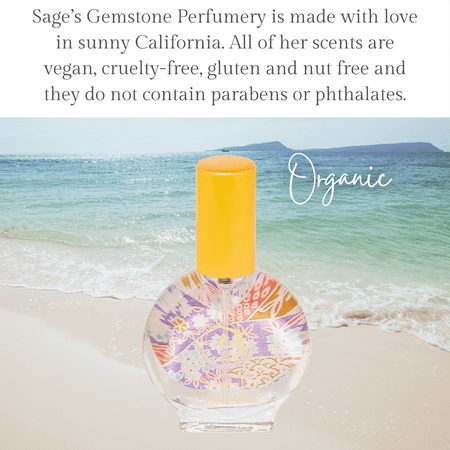 Moonstone Organic Mini Perfume Spray by Sage- 1/2 oz, Vegan & Cruelty-Free, Floral Scent, Gardenia, Paperwhites, Stargazer Lily