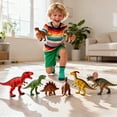 thumbnail image 3 of 12 Pairs Toddler Socks Boys Dinosaur Socks Kids Fun Cartoon Novelty Crazy Crew Sock for Children 1-7 Years Old, 3 of 7