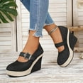 thumbnail image 6 of Xucatan Womens Wedge Pumps Dressy Mary Jane ShoesComfortable Office Dress Platform Wedge Closed Toe Ankle Strap Heeled Shoes Gift, 6 of 9