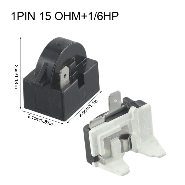 2 relés de arranque PTC para refrigerador de 1/2 pin y 15 ohmios +