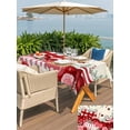 thumbnail image 4 of Outdoor Tablecloth with Umbrella Hole and Zipper, Red Pink Valentine's Rectangle Table Cloth 60x84 Inch Waterproof Tablecloth, Vintage Love Heart Eucalyptus Leaves Picnic Table Cover for Patio, 4 of 7