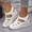 White, variant on Womens Gladiator Wedge Sandals Closed Toe Hook Loop Comfortable Summer Walking Shoes