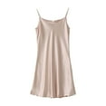 thumbnail image 4 of Women Nightgown Satin Lingerie Sleeveless U Neck Adjustable Shoulder Straps Sleepwear, 4 of 4