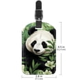thumbnail image 6 of Square 2Pack PU Leather Panda Cruise Luggage Tag with Privacy Cover and Name ID Tag for Travel Handbags Backpacks Luggage Tags, 6 of 6