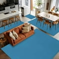 thumbnail image 5 of Wave Ride 4x6 Area Rugs, Farmhouse Solid Blue Color Modern Art Non-Skid Rubber Backing Large Rectangle Rugs - Living Room Bedroom Home Office, Indoor Floor Mat Carpets Washable Rug, 5 of 9