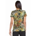 thumbnail image 3 of Dickies Prints Medical Scrubs Top for Women V-Neck DK701, XS, Prowling Petals, 3 of 5