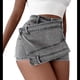 thumbnail image 1 of Falda Pantalón Vaquera para Mujer, Sexy, de Cintura Alta, Asimétrica, Corta y Minifalda. Gris XL, 1 of 7