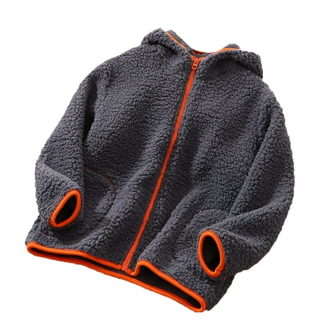 

Winter Coats for Kids Toddler Boys Girls Long Sleeve Winter Solid Hooded Zippered Coat Jacket Thicken Warm Outwear Winter Coa Dark Gray 110