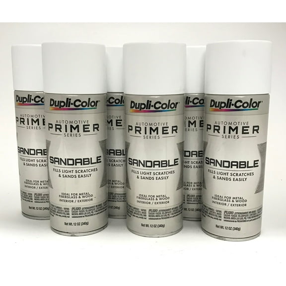 Duplicolor DAP1689-6 PACK WHITE Sandable All-Purpose Primer - 12 oz Aerosol