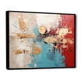 thumbnail image 2 of Designart "Gold Red composition Majesty" Abstract Collages Floater Framed Canvas Wall Art, 2 of 7