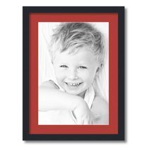 ArtToFrames 17x23 Matted Picture Frame with 13x19 Single Mat Photo Opening Framed in 1.25 Satin Black and 2 Deep Red Mat (FWM-3926-17x23)