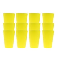 TEHAUX 12Pcs Party Supply Cup for Home Users Reusable Yellow Plastic Drinkware