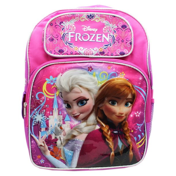 Full Size Pink and Purple Frozen Anna and Elsa Kids Backpack