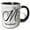 Black/White, variant on 3drose, White Marble Monogram M - Murphy, 11oz Mug