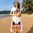 thumbnail image 4 of Lsque Autumn Gnomes Print Women's Casual Dress T-Shirt Summer Short Sleeve Scoop Neck Swing Dresses, 4 of 6