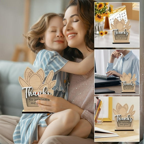 Ornament Bulk Pan Ornament Teacher's Day Wooden Card Display Stand Card Organizer Ornament Decoration For Home Living Room Tabletop