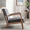 thumbnail image 7 of Xukmct Upholstered Velvet Accent Chair with Wood Frame, Mid Century Modern Fabric Armchair for Living Room, Bedroom, Office, Gray, 7 of 7