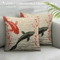 thumbnail image 3 of JEUXUS  Red and Black Fishs Burlap Throw Pillow Case Cushion Cover Couch Sofa Decorative Square, 3 of 5