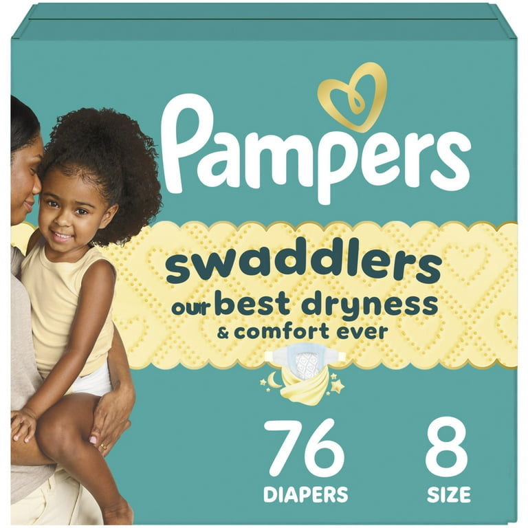 Pampers Swaddlers Diapers, Size 8, 76 Count and Pampers Sensitive
