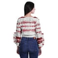 thumbnail image 2 of Moomaya Printed Womens Crop Top Wrap Style Top Wear Ruffle Long Sleeve Casual Summer Blouse, 2 of 6