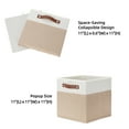 thumbnail image 5 of ANLEM Fabric Storage Baskets Cubes Bins for Shelves, 11 x11 Foldable Storage Bins, Decorative Storage Basket with Leather Handles for Storage Clothes Home Nursery(White Beige-4Pack), 5 of 7