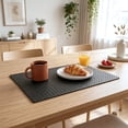 thumbnail image 6 of Unique Bargains Set of 6 Leather Placemats for Kitchen Black 17*12in, 6 of 7
