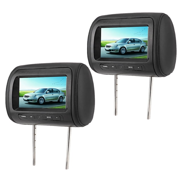 Car 2pcs 7 in Control Adjustable Headrest LCD Video MP5 Display Black