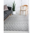 thumbnail image 3 of Unique Loom Mamounia Moroccan Trellis Rug Light Gray/Ivory 5' 3" x 8' Rectangle Geometric Tribal Perfect For Living Room Bed Room Dining Room Office, 3 of 10