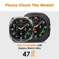 thumbnail image 3 of 2WIN2BUY Case for Samsung Galaxy Watch Ultra Screen Protector 47mm,Scratch Resistant Hard PC Back Cover and 9H Tempered Glass for Watch 7 Ultra,Black, 3 of 10
