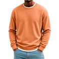 thumbnail image 2 of Mens Waffle Knit Long Sleeve Shirt Thermal Crew Neck Pullover Sweatshirt Loose Casual Cotton Undershirts Big and Tall Winter Top, 2 of 9