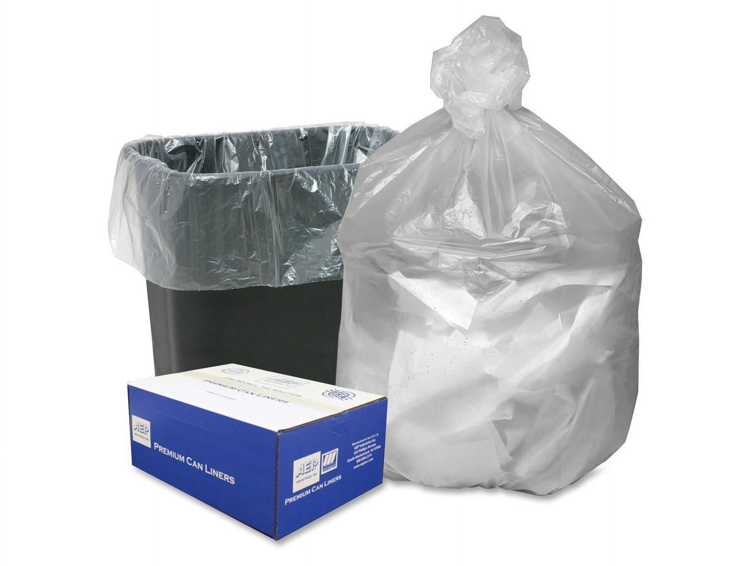 Linear Low Density Industrial Can Liners, 45 Gal, 0.9 Mil, 40" X 46", White, Flat Pack