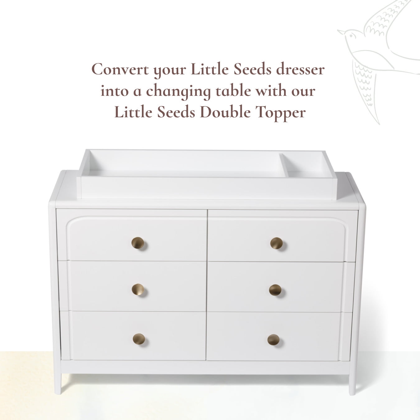 Little Seeds Double Topper for Infant Diaper Changing Table, Deep Blue